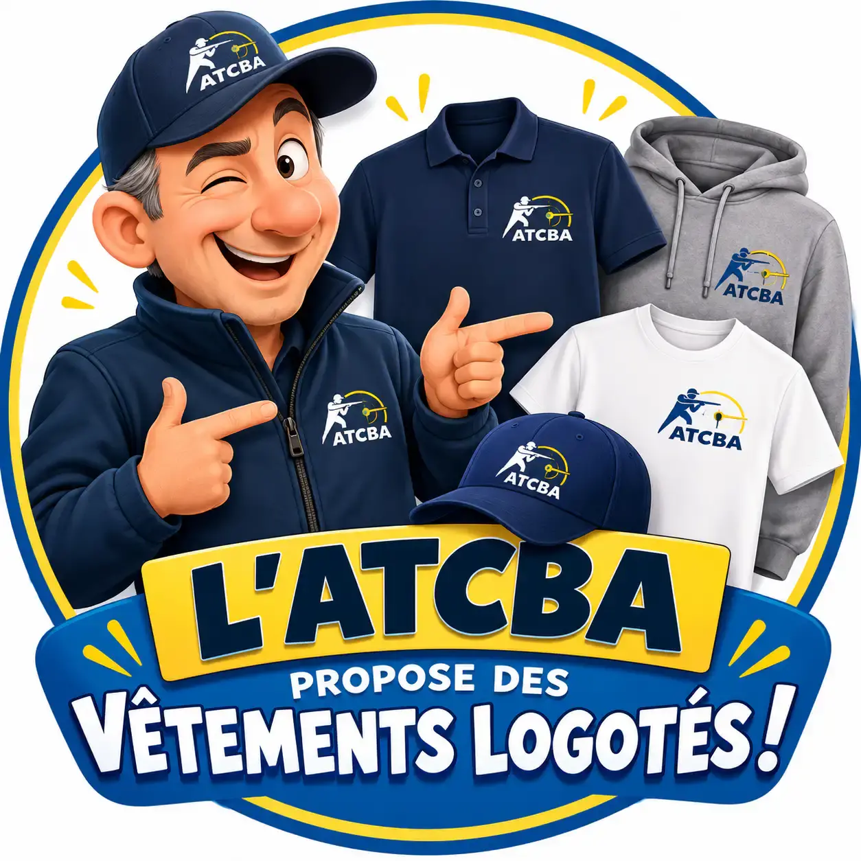 Badge promotionnel atcba vetements logotes